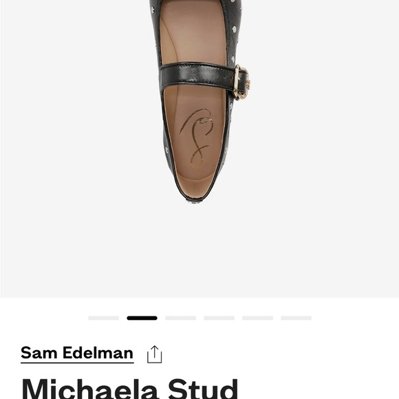Sam Edelman Black Michaela Studded Flats - Picture 2 of 3